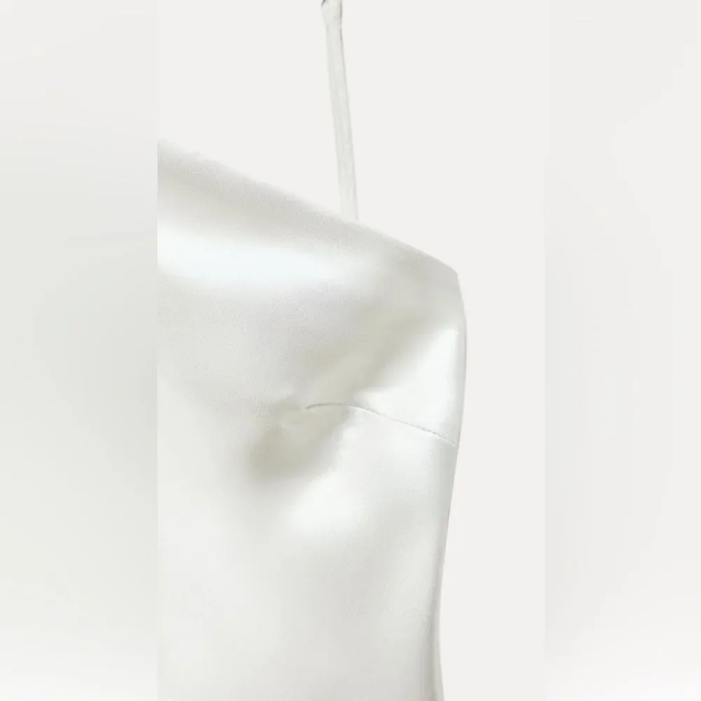 Zara long asymmetrical foil draped dress - Picture 5 of 6